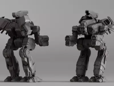 S00043 Sci-Fi Mech Walker with Jet Pack 3D print model
