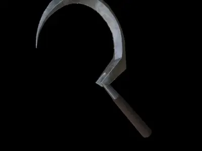 Sickle-doo metal scythe Low-poly 3D model