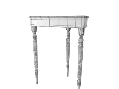 furniture 8 Antique Demilune Table 2 3D model