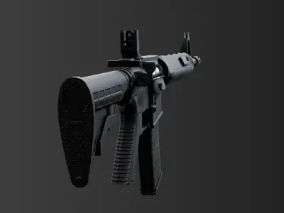 M4A1 RIS High detail Low-poly 3D model Low-poly 3D model
