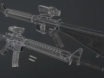 M16 A4 Low-poly 3D model
