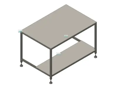 Desk with foodrest 1 Low-poly 3D model
