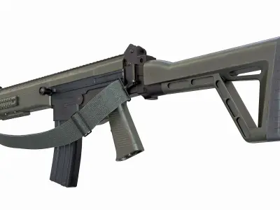 IA2 Assault Rifle with foregrip and rifle sling Low-poly 3D model