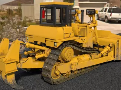 Bulldozer Low-poly 3D model by PhilRivera from CGTrader (Low-poly)