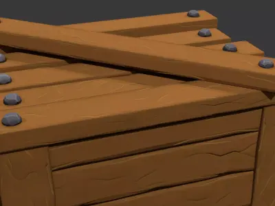 Stylized Wooden Crate Free low-poly 3D model