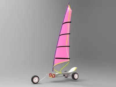 Sand yacht Low-poly 3D model