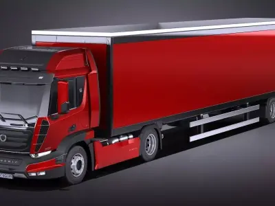 Generic Semi Truck with Trailer 2016 3D model