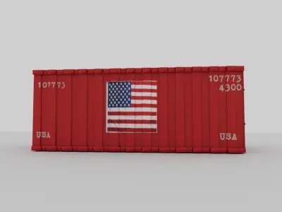 American container Low-poly 3D model