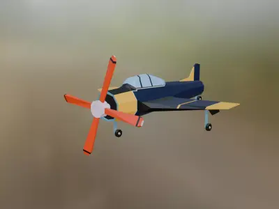 A simple low-poly airplane Free low-poly 3D model