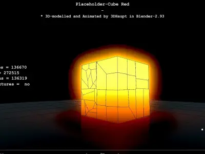 Placeholder-Cube Red Free 3D model