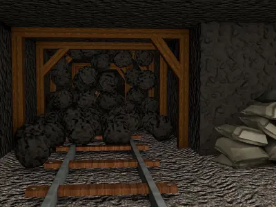 Coal Mine Low-poly 3D model