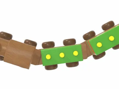 Train wooden 3D model purchase