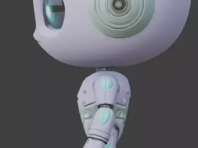 Cute Chibi Alien Robot 3D Model Low-poly 3D model
