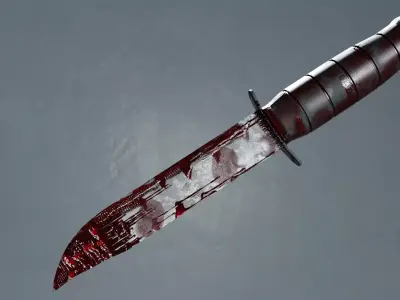 Bloody Zombie Knife Low-poly 3D model