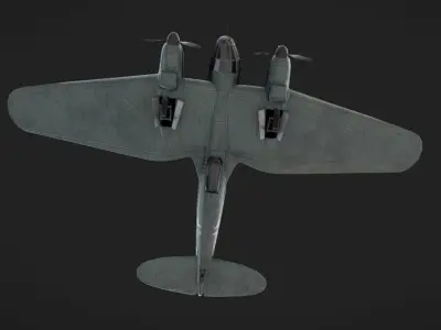 Heinkel He-111 Low-poly 3D model
