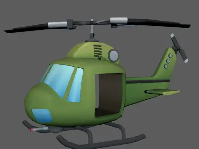 Low Poly Chopper helicopter Low-poly 3D model