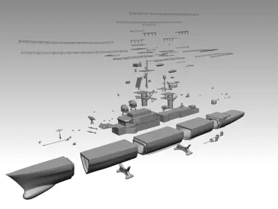 USS Belknap CG 26 3D print model