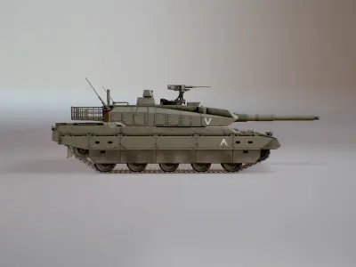 Type 10 Main Battle Tank Low-poly 3D model