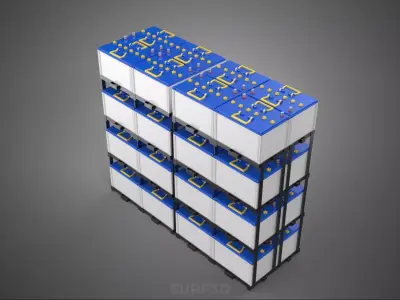 LARGE UPS POWER BANK SUPPLY BATTERIES ACCU BATTERY BACKUP ENERGY 3D model