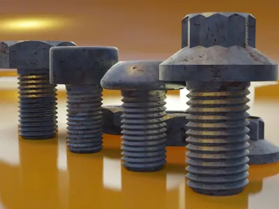 Bolts nuts pack 3D model