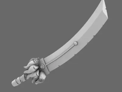 Cyber Samurai Demon Dog Sword NOHAND 3D print model
