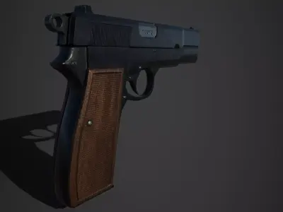 browning high power Low-poly 3D model