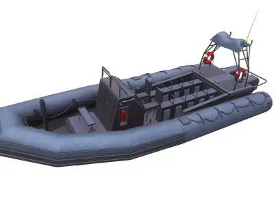 Inflatable Patrol Boat Low-poly 3D model