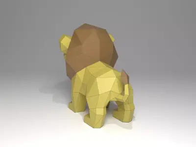 Low Poly Lion 3D Model Low-poly 3D model