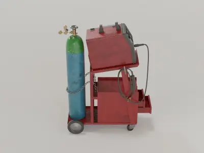 Garage - mig welder Low-poly 3D model