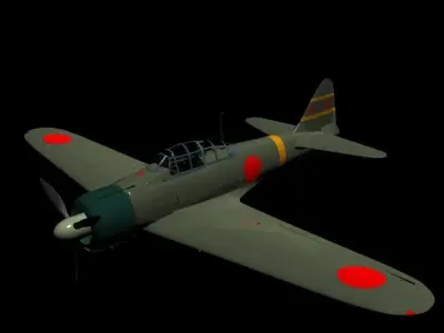 A6M232 Japan Zero From FlightManeger To AutomaticAnimesyon Zero Low-poly 3D model