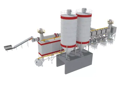 Gypsum production line 3D model