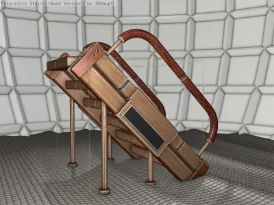Wood Stairs - Construction Element 8 Low-poly 3D model