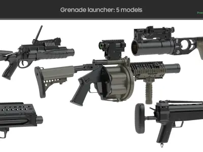 100 Firearms High-Poly Collection Vol 1 3D model
