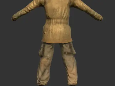 Military World War 2 Soldier Uniform Game Ready Low-poly 3D model