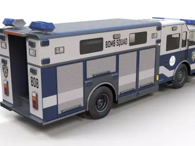Police Bomb Squad EOD Truck Low-poly 3D model