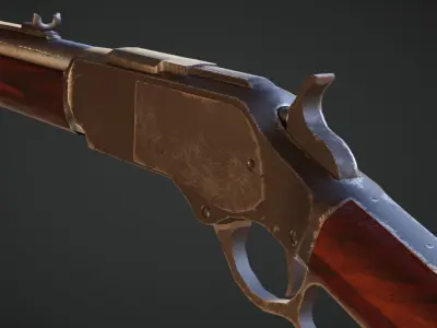 winchester 1873 Model and Textures Low-poly  Low-poly 3D model