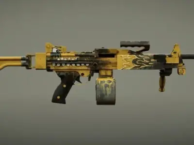 PACKE WEAPONS SMG with Skin  game ready Low-poly 3D model
