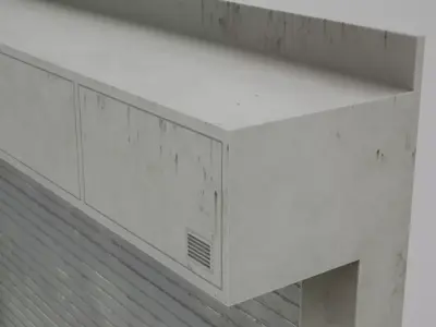 Japanese shutter Low-poly 3D model