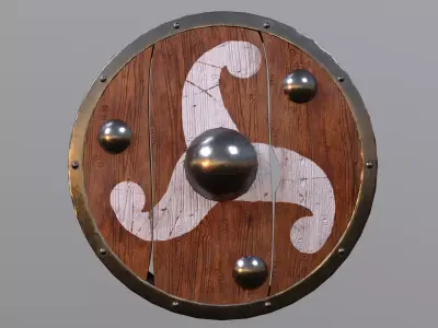 Wooden Shield 3D model buy
