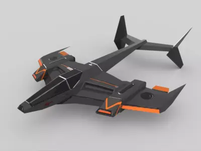 Orac Figher Low Poly model Low-poly 3D model