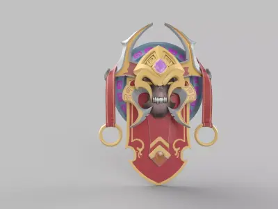  Stylized shield Low-poly 3D model