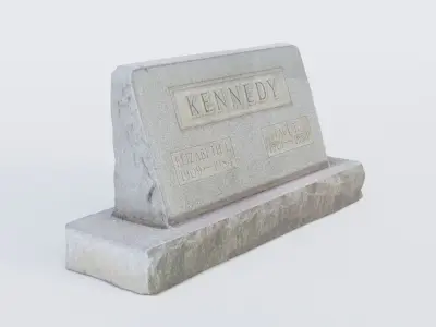 Gravestone Low-poly 3D model 7