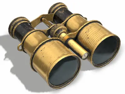 Vintage Binocular Low-poly 3D model