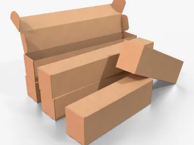 Mailer Boxes - Long Packaging Set 3D model
