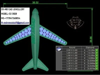 Mens Coat Pin Airplane 3D print model