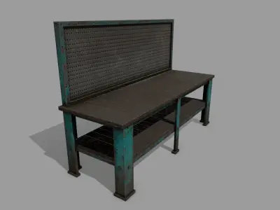 workbench bench Low-poly 3D model purchase