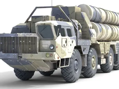 S-300 missile system Low-poly 3D model