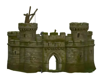 Old Castle Gate 3D Model  Medieva Low Poly PBR Texture GameReady Low-poly 3D model
