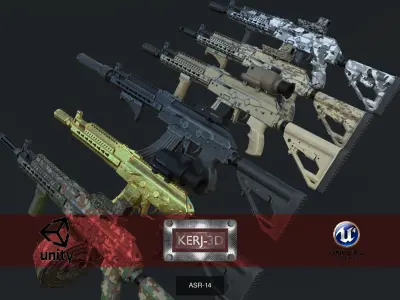 Assault Rifle Collection 3D Model Pack purchase