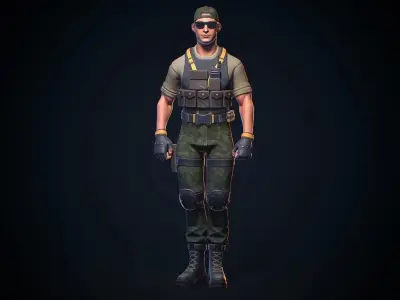 Striker Low-poly 3D model